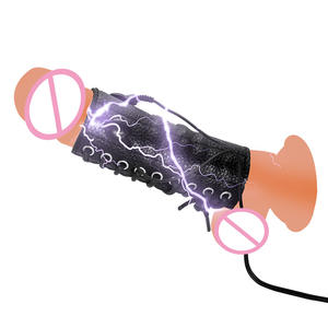 Elektrik çarpması gücü deri ayarlanabilir boyutu <span class=keywords><strong>Penis</strong></span> halkası erkek mastürbasyon eğitim elektrik çarpması horoz halka, yetişkin seks oyuncak - Product Image 1