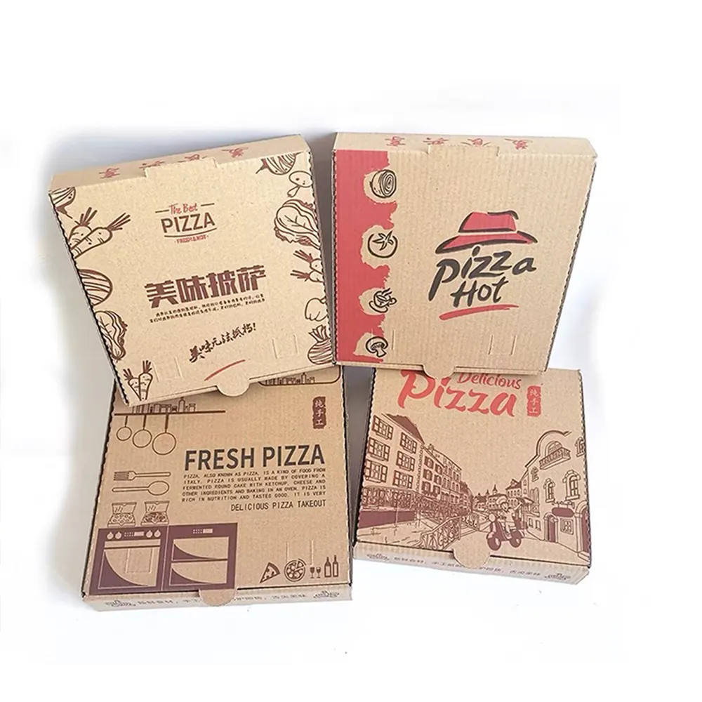 Nhà Máy Bán Buôn Bánh Pizza Bột Chống Hộp Với Nắp Tùy Chỉnh Bánh Pizza Hộp Với Logo Hộp Cho Pizza Bán Buôn