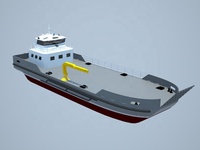 Bateau de débarquement en acier Grandsea de 32 m, barge maritime côtière pour passagers, marchandises et voitures, navires à vendre