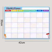 Tableau blanc magnétique effaçable à sec personnalisé pour réfrigérateur, planificateur mensuel et hebdomadaire, bloc-notes en rouleau souple