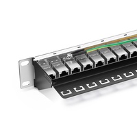 Nouveau panneau de brassage blindé haute densité à 24 ports, montage en rack 1U avec gestion des câbles intégrée, compatible UTP, bienvenue OEM