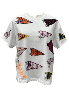 Camiseta de Punto con Lentejuelas y Logotipo Personalizado, 100% Algodón Orgánico, Anti-Pilling, con Parche Bordado Brillante para Mujer - Product Image 1