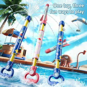 Pistola ad Acqua 3-in-1 con 3 Ugelli, Lanciarazzi ad Acqua, Giocattolo Estivo da Spiaggia per Bambini, Cannone ad Acqua per Giochi Esterni - Product Image 1
