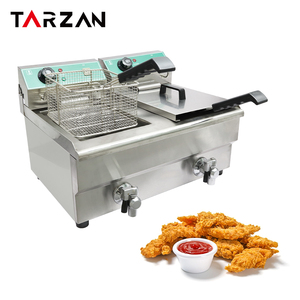 <span class=keywords><strong>TARZAN</strong></span> Commercial Restaurant 16 + 16L Friteuse électrique ouverte avec carter d'huile monocylindre grande capacité maison chips - Product Image 3