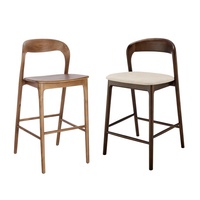 Chaise de bar moderne en bois massif avec structure en bois massif pour comptoir de cuisine et bar à domicile – Fournisseur d'usine