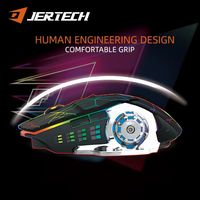 JERTECH W200 Profesional Gamer Ergonómico Diseño USB Conectado PC Coche Diseño Recargable RGB Retroiluminado Inalámbrico Gaming Mouse