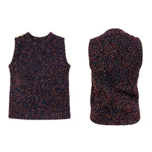 Débardeur Métallique Brillant pour Femme, Tricoté Scintillant avec Boutons Strass aux Épaules, <span class=keywords><strong>Pull</strong></span> Sans Manches Scintillant pour Soirée - Product Image 4