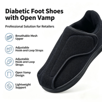 Chaussures orthopédiques médicales pour diabétiques, à bout ouvert, en maille respirante, avec fermeture Velcro, en EVA et TPR, pour le soin des pieds enflés et des œdèmes, vente en gros