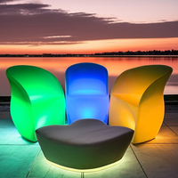Chaise de bar LED moderne et lumineuse, chaise à bras LED pour l'extérieur