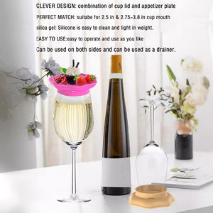 Nieuw Ontwerp Multifunctioneel Siliconen <span class=keywords><strong>Coaster</strong></span> Wijnglas Cover Snackbak Wijnglas Charcuterie Topper Bar Accessoires - Product Image 2