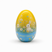 Boîte en métal décorative personnalisée pour œufs de Pâques, conteneur à bonbons en métal pour emballage de chocolat, étui de rangement pour cadeaux de fêtes, vente en gros