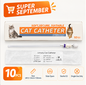 Catéter Urinario Estéril para <span class=keywords><strong>Gatos</strong></span>, Catéter Uretral de 1.0/1.3 mm (Catéter para <span class=keywords><strong>Gatos</strong></span>, Sin Dolor) para Uso Veterinario al Mejor Precio - Product Image 3