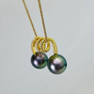 Collier pendentif simple en argent DIY 31303 avec perles de 9 à 13 mm, support vide double perle, argent S925, accessoire avec perles - Product Image 4