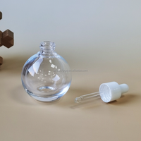 Flacon compte-gouttes rond en verre 30ml 40ml 45ml pour huiles essentielles, parfums, sérums – Base lourde, vide, personnalisable avec logo – Emballage cosmétique en gros