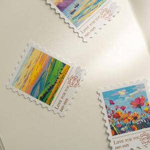 Autocollants personnalisés de style <span class=keywords><strong>timbre</strong></span> autocollants auto-adhésifs décalcomanies d'affranchissement - Product Image 1