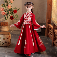 Robe longue traditionnelle chinoise Hanfu pour filles, costume ethnique vintage, robe de danse pour le Festival du Printemps, fête d'anniversaire, impression personnalisée