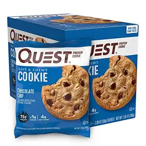 Quest nutrisi coklat Chip Protein kue bebas Gluten, bebas kedelai, 12 Hitungan