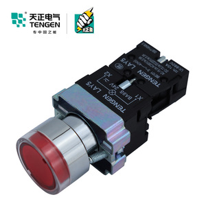 Tengen LAY5 Led <b>Button</b> Switch 24V Red Indicator Start Stop Push <b>Button</b> IP40 - Product Image 1