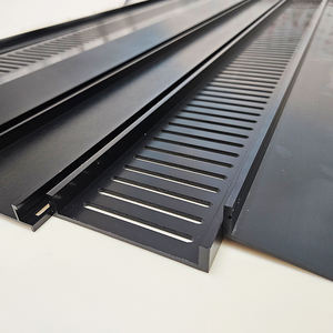 6061 di fabbrica 6063 trafilatura a spruzzo nero personalizzato lavorazione Cnc alluminio estrusione profilo in alluminio per scarico a pavimento - Product Image 5