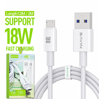 Câble de charge rapide et de données Micro USB Type C pour téléphone portable, 1m, 1.2m, 2m, TPE, prix de gros usine Bavin, CB253