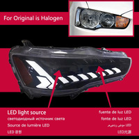 Feux avant LKS pour Mitsubishi Lancer, phares LED 2008-2019, animation dynamique du signal, DRL, accessoires automobiles