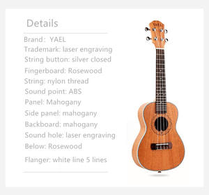 Ukulele Ukulele, corps en acajou, 23, 26 pouces, instrument de musique - Product Image 2