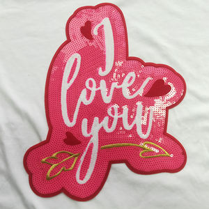 Vente en gros de vêtements de Saint Valentin brodés à grandes paillettes thermocollantes brodées pour les lèvres, patchs thermocollants pour vêtements, vestes - Product Image 5