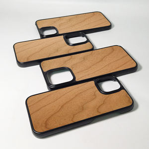 Étui de téléphone en bois de haute qualité, matériau écologique, coque en PC avec plaque arrière en bois pour la série iPhone - Product Image 2