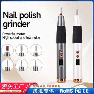 Electric <b>Nail</b> <b>Drill</b> Pen Shape 3.2mm Shank USB Rechargeable Portable <b>Nail</b> Grinder For Daily Use White And Gray - Product Image 5