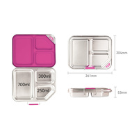 Boîte à lunch bento écologique sans plastique avec couvercle en silicone scellé, anti-fuite, pour adultes et étudiants, récipient de stockage alimentaire en métal 304