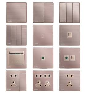 A11 220~240V 15A Beige 2 Gang 1 Way Switch Wall Switch <strong>UK</strong> Standard Fireproof PC Material <strong>13A</strong> Universal <strong>Socket</strong> 3 Pin 1 Gang 1 Way - Product Image 2