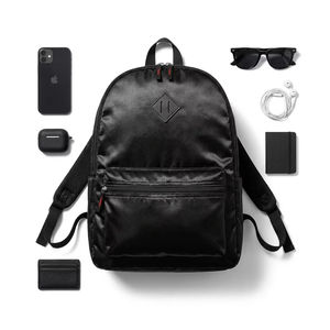 Minimalist Japanese Style Plain Large Capacity <strong>Waterproof</strong> Satin Fashionable Stylish <strong>Women</strong> Men University Simple Casual <strong>Backpack</strong> - Product Image 1