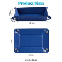Organisateur de bureau pliable de luxe en similicuir PU de style européen, plateau de rangement polyvalent pour montres, bijoux et lunettes