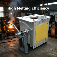 Horno de fusión de aluminio portátil manual inclinable para trabajos de procesamiento móvil en el lugar y uso en exteriores