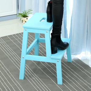 High Quality Two-<b>Step</b> Stool Anti-Slip Features Stable Bamboo Pedals Modern Design <b>Outdoor</b> Use Wood Material Made China Easy Mail - Product Image 4