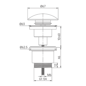 Robinet de vidange à clic-clac pour lavabo en laiton avec grand couvercle en céramique blanche, installation simple par simple pression pour accessoires de salle de bain - Product Image 2