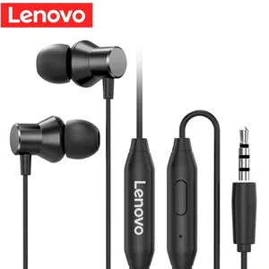 Lenovo HF130 QF320 3.5mm Earphones Wired Headset Microphone For Smartphone Subwoofer Earphone 60-Degree Slanted In-Ear Stereo