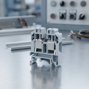 KUT16 Industrial DIN Rail Copper Contact Over 30 AWG 4-Pole 100A Bolt Connection - Product Image 3