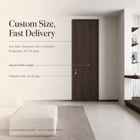 Portes intérieures en WPC en gros, panneau de porte moderne à finition lisse avec cadre réglable, taille personnalisée pour chambre et hôtel