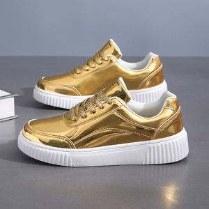 Nouvelles baskets plates tendance pour femmes, style skateboard, or et argent, pour athlètes, course à pied, fitness, pour femmes et jeunes filles - Product Image 3