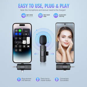 K15<span class=keywords><strong>ไม</strong></span>โครโฟนแบบ3-in-1มินิไร้สายลาวาเลียร์สำหรับ iPhone & Android 2.4G การบันทึกวิดีโอและ vlogging - Product Image 3