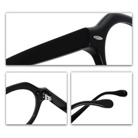 Lunettes de vue rondes de créateur, style vintage rétro, avec rivets, en acétate noir, monture de lunettes optiques en acétate de qualité supérieure, unisexe