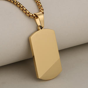 Özel Paslanmaz Çelik Takı Üretimi 18 Ayar Altın Kaplama Paslanmaz Çelik Punk Tarzı Kolye Ucu Oyma Takı - Product Image 2