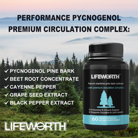 LIFEWORTH Suppléments Premium d'écorce de pin maritime français avec extrait de poivre noir Stimulation de l'immunité à base de plantes pour adultes