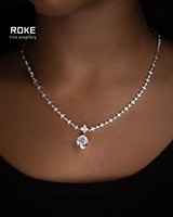 Stufenförmiger Birnen-Diamant-Choker 9K-14K Gold/Platin - Luxuriöser Schmuck für den Roten Teppich
