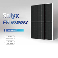 Panneau solaire bifacial monocristallin de type N Solyx FH-G12RNS à double vitrage, 600-630W, efficacité maximale 23,32%
