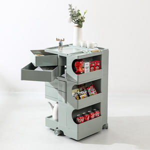 Carrito de almacenamiento multifuncional de plástico con ruedas para sala de estar, dormitorio, organización de refrigerios y frutas, fácil limpieza - Product Image 1