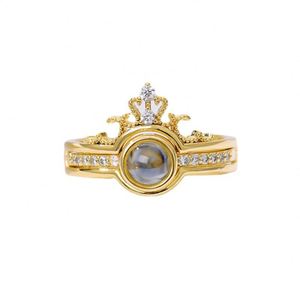 Crown 100 Languages I Love You Projection <b>Ring</b> Personality Opening <b>Couple</b> <b>Rings</b> Popular 2022 Gold <b>Rings</b> Jewelry - Product Image 4