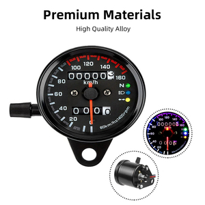 Velocímetro retro universal para motocicleta de 12 V, odómetro dual con indicador LED - Product Image 5
