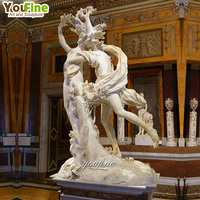 Statue classique en marbre naturel d'Apollo et de Daphné pour la décoration de jardin, de villa ou de parc en extérieur